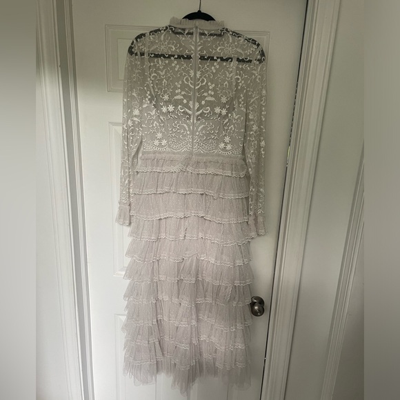 Mac Duggal Embroidered Long Sleeve Ruffled Tiered Dress - Picture 2 of 8